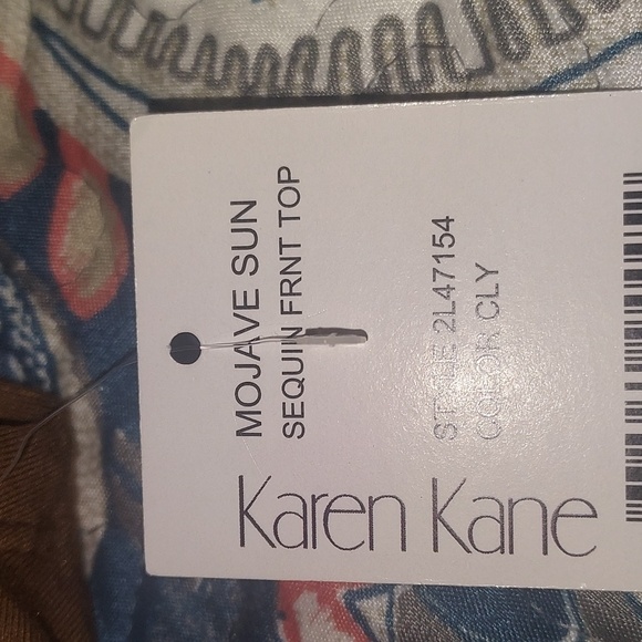 Karen Kane Mojave Sun sequin front blouse NWT - Picture 6 of 7